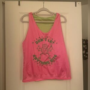 Pink/green Graphic Tank Top night night don’t let anything bite sleep tight